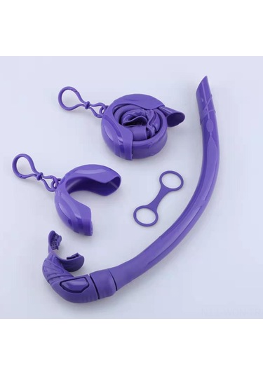 Neevoyu Silikon Katlanabilir Yetişkin Sıvı Solunum Borusu - Mor, 415mm Uzunluk, 90mm Çap, Taşıma Kutuğu İçerir Mor