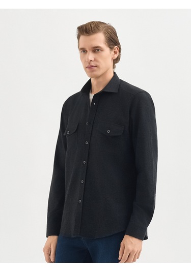 Karaca Erkek Modern Fıt Gömlek-antrasit 11.24w.04.012 Antrasit