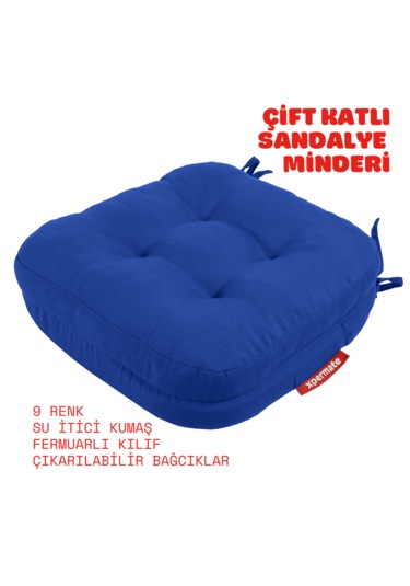 Xpermate Çift Kat Sandalye Minderi 42x42x8 Mavi