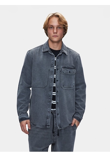 Ltb Aıdan Klasik Kesim Jean Gömlek 010096123816045 55819 Koyu Gri