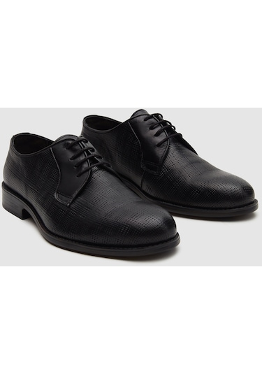 Ds Damat Siyah Desenli Klasik Deri Ayakkabi 1hf099551081m