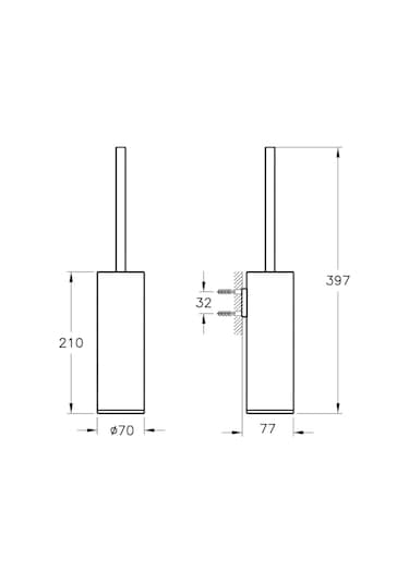 VitrA Origin Duvardan Tuvalet Fırçalığı Krom  A44894