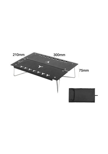 Jeehugo Siyah Taşınabilir Alüminyum Kamp Masağı - Hızlı Açılabilir, 15kg Yük Kapasitesi, Çantalı - Doğa Yürüyüşü, Piknik, Bilgisayar Kullanıma Uygun Siyah