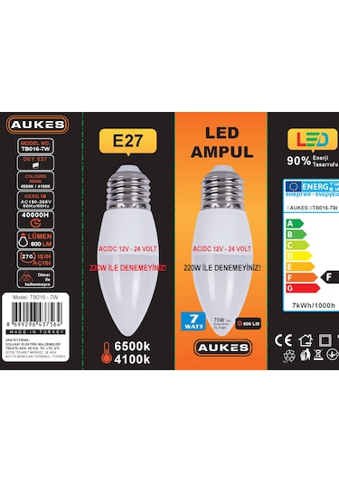 12-24 Volt Solar Led Ampül