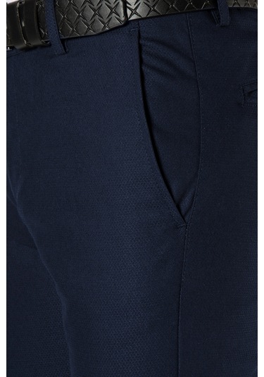 Lacivert Slim Fit Pamuklu İtalyan Kesim Pantolon Lacivert