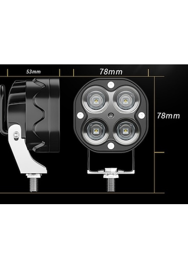 12V 24V 4 LED Çalışma 40W Off Road Tekne Çalışma Lambası