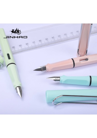 Jinhao Dolma Kalem Sert Mika Gövde F Uç Pastel Turkuaz Mavi