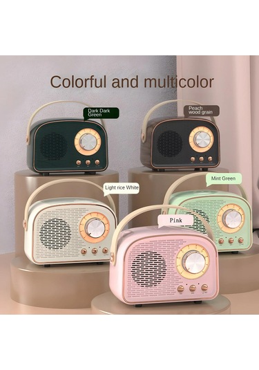 Retro Bluetooth Hoparlör Fm Radyolu Sevimli Mini Hoparlör Tws Müzik Çalarlı Taşınabilir Kablosuz Hoparlör Hifi Stereo TF USB