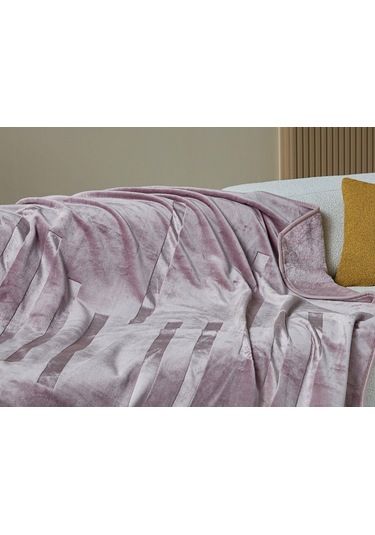 Doqu Embos Battaniye Perlina Çift Kişilik Pudra Diğer