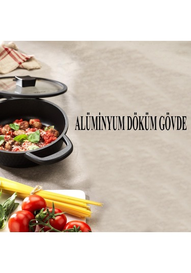 Schafer Hektor Döküm Kısa Tencere 22 Cm Siyah