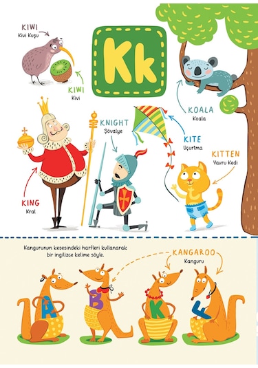 A'dan Z'ye Eğlenceli Resimlerle İngilizce İlk 200 Kelime