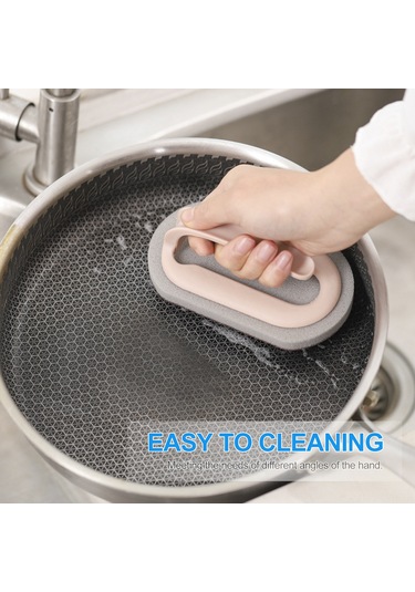 Ranyeek Pembe Emery Spons Temizleyici - Kireç, Pas Ve Kok Artıkları Kaldırıcı, Islak/kuru Kullanım, Mutfak Ve Banyo İçin Çok Amaçlı Temizlik Aracı