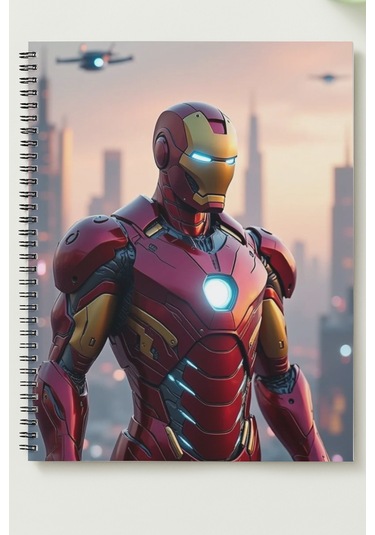Demir Adam A5 Metal Spiralli Çizgisiz Sert Kapak Demir Adam Defter
