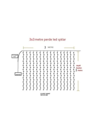 Perde Led 3 Metre Kumandalı 8 Ayrı Moda Sahip 3mx3m Led