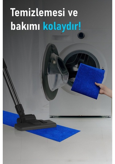 Halifleks Yapışkan Tabanlı Merdiven Basamak Paspası Rip Halı Kaymaz Tabanlı - Lacıvert Lacıvert