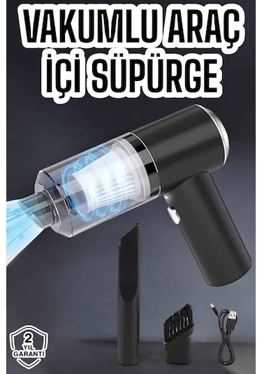 Üflemeli Güçlü Vakumlu Ev Ofis Araç Süpürgesi El Süpürgesi Şarjlı