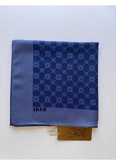 Indigo Elegance Monogram Eşarp İndigo