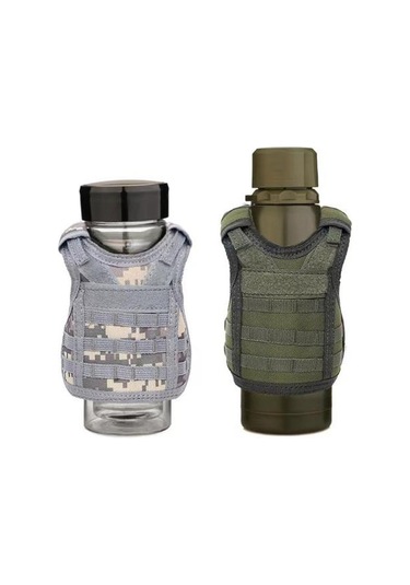 Bira Şişesi Yelek Kapağı Askeri Mini Minyatür Yelek Şişe İçecek Kol Şişe Kutuları Yelek Ayarlanabilir Omuz Askıları İçecek Kapağı A