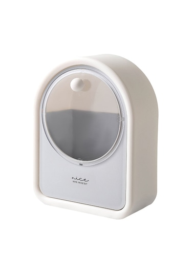 Cbtx Banyo Duvara Monte Pamuklu Çubuk Tutucu Pamuklu Çubuklar İçin Kozmetik Saklama Kutusu, Makyaj Pedleri - Beyaz