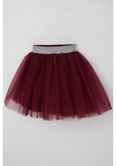 Breeze Kız Çocuk Tütü Etek Beli Sim Detaylı Lastikli 5-10 Yaş, Vişne Çürüğü Mürdüm