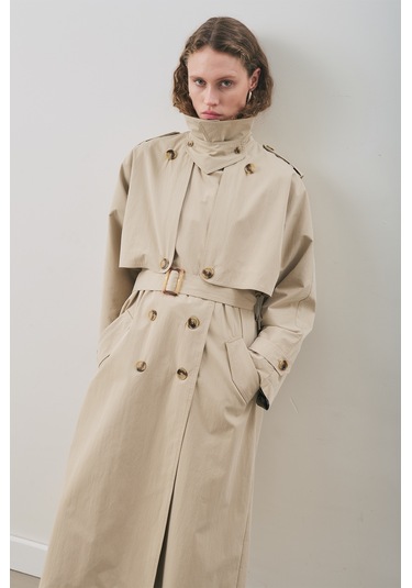 Zurıch Oversıze Trençkot Kum Kum