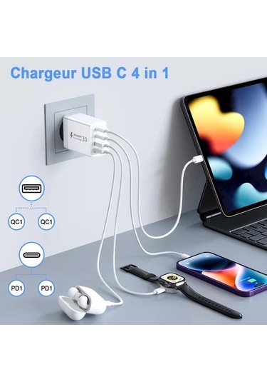 Honeybeeshop 1 Bilgisayar Usb C Sarj Cihazi Cift Portlu Pd Qc Hizli Sarj Karti İphone Samsung Telefon Tablet Uyumlu Altın