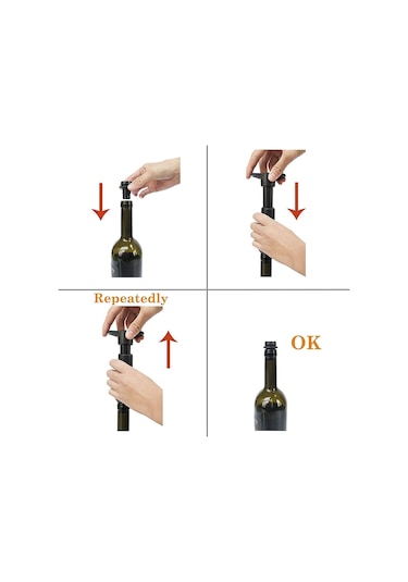 Sones Kırmızı Şarap Vakum Pompası Tazeleyici Silikon Şarap Tıpa Seti Diğer