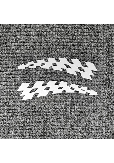 2p Otomobil Çıkartma Denetleyici Bayrağı F1 Yarış Jdm Yansıtıcı Dekorasyon Çizik White Reflective 29x7.5cm 1 Piece Set