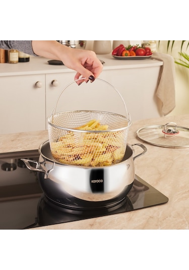 Karaca Karıştır-pişir-sakla 18 Parça Servis Gereçli Çelik Tencere Seti Gümüş