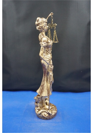 Themis Adalet Tanrıçası Heykeli 32 Cm Avukatlar İçin Dekoratif Biblo, Ev & Ofis Aksesuarı Altın