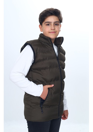 Toontoy Erkek Çocuk Göğsü Armalı Şişme Yelek Haki