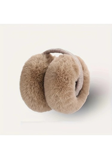 Primepickings Beige Renkli Kadın Polar Kulaklığı Yumuşak Astarlı Sıcak Soğuk Havada Koruma