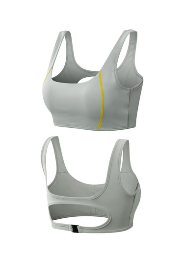 Moveevo Kadın Fitness 2'li Set: Dekoratif Çizgili Bra + Tayt, Gri Yeşil, Avrupa Beden 8/l Antrenman Ve Yoga İçin Yeşil