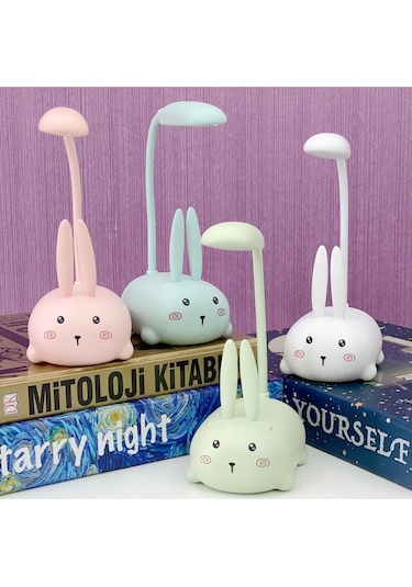 Akrobatik Şarjlı Tavşan Masa Lambası Beyaz