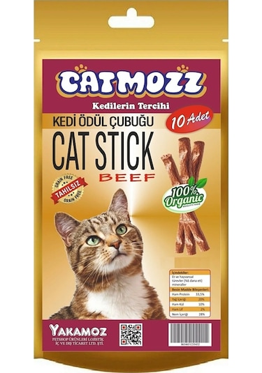 Catmozz Stick Biftekli Kediler İçin Ödül Çubuğu 10'lu