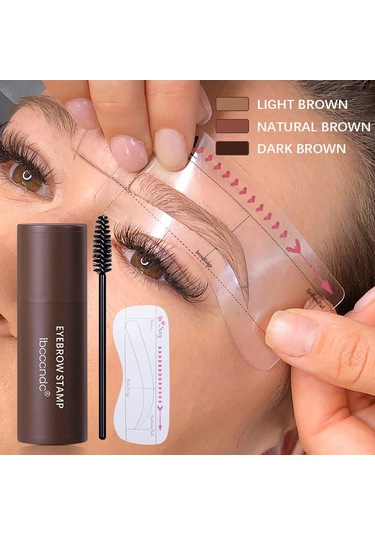 Shineyee 12 Şablonlu Kalıcı Su Geçirmez Kaş Tozu Seti - 2 Fırça Ve Doğal Kahverengi Kaş Gölgelendirme