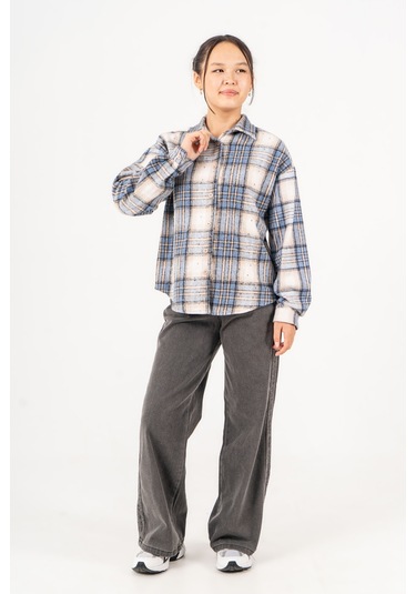 Kız Çocuk Yumuşak Dokulu Kareli Oduncu Gömlek 3172 Pembe