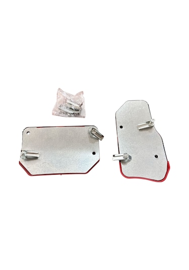 Universal Otomatik Metal Pedal Seti 2 Parça Krom Kırmızı