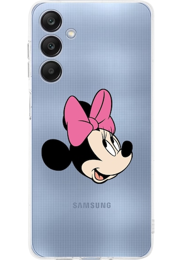 Samsung Galaxy A26 İle Uyumlu Minnie Mouse 1 Baskılı Kamera Korumalı Şeffaf Kılıf Şeffaf