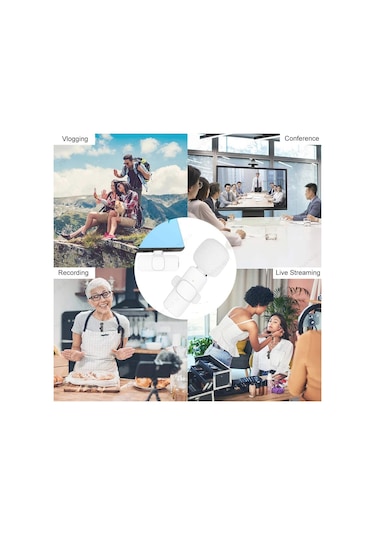 Kablosuz Lavalier Mikrofon Taşınabilir Video Kayıt Mini Mikrofon Pembe 1in1- İos