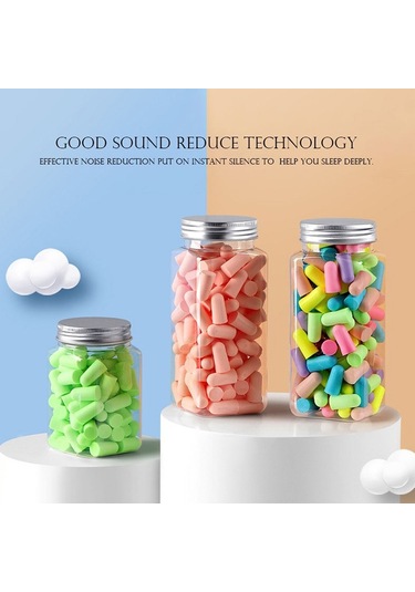 24/60 Adet Sessiz Rebound Uyku Kulak Tıkacı Ses Geçirmez Kulak Tıkacı Pembe