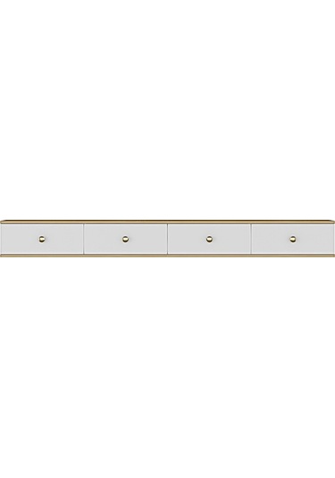 Tda2401dbg - Zuzu Double Duvara Montaj Tv Stand Safirmeşe-beyaz-gold 240cm Safirmeşe-beyaz