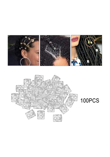 Suntek Örgü Saç Için 100 Adet Kirli Uzatma Tokaları Takı Gümüş