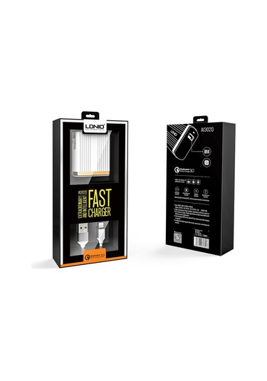 Ldnıo A1302q 2 İn 1 18w Qc3.0 Usb Arayüz Izgara Şekili Seyahat Şarj Cihazı Tip-c / Usb-c Veri Kablosu İle Cep Telefonu Şarj Cihazı, İngiltere Fişi Diğer