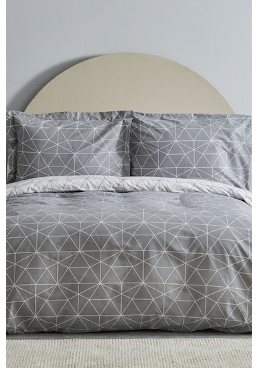 Karaca Home Colby Gri %100 Pamuk Çift Kişilik Nevresim Takımı 200.22.08.0030 Gri