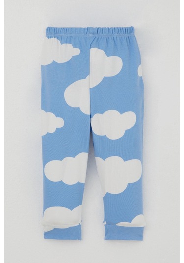 Breeze Erkek Bebek Pijama Takımı Omuzdan Patlı Bulut Desenli 4 Ay-1 Yaş, Mavi Mavi