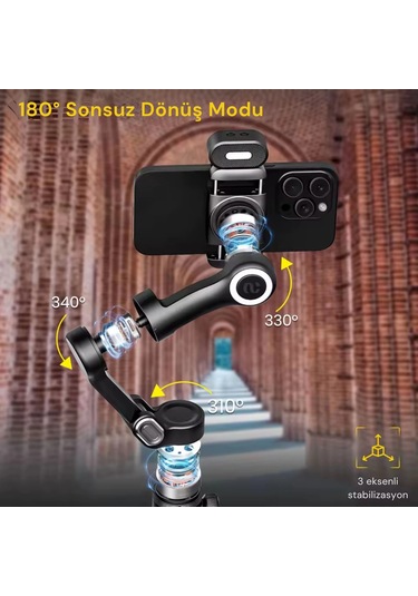 Shopytech Smart X Pro Combo 3 Eksen Akıllı Telefon Gimbal Stabilizer İos & Android