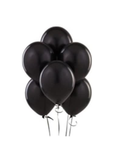Balon Evi Metalik Siyah Balon 12 inch 10'lu