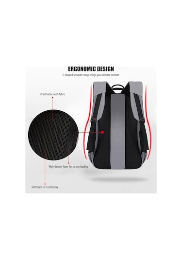 Createtech Yan Çanta Bilgisayar Omuz Askılı Seyahat Çantası 18-49 İnç Usb Bölmeli Çok renkli