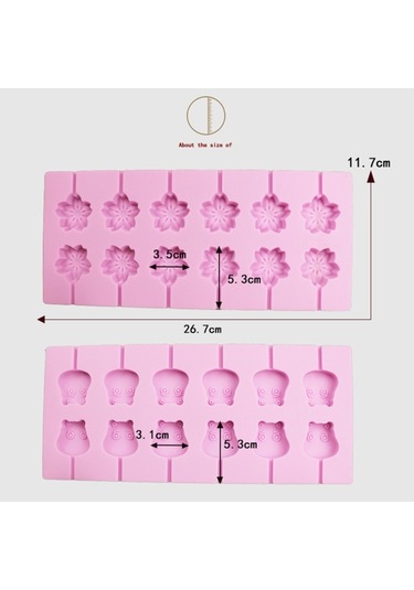 12 Kapasiteli Dıy Silikon Lolipop Çikolata Kalıpları Style 2 Diğer